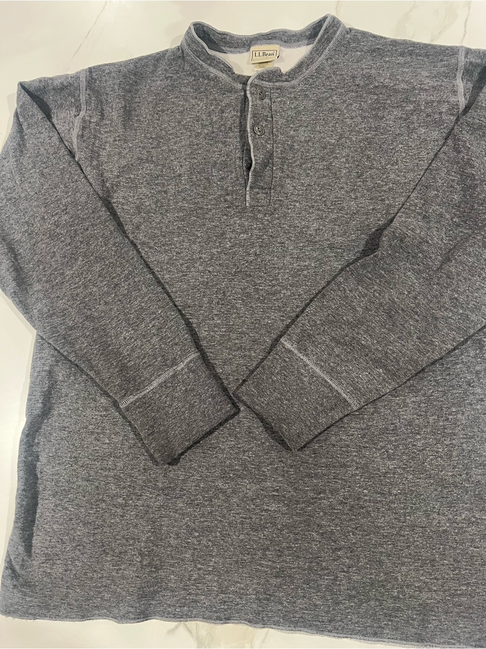 L.L. Bean Men's Gray Henley Sweater